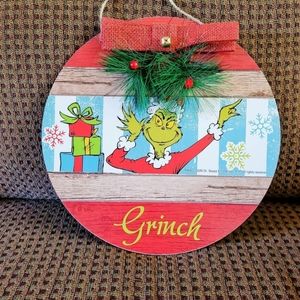 Grinch hanging sign